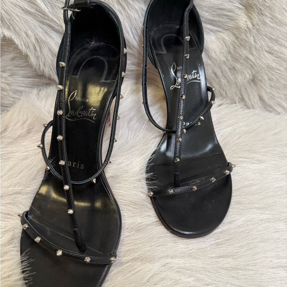Christian Louboutin Black Heels with Studded Straps
